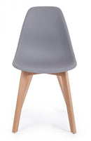 Set 4 Sedie 51,5x46,5x86 cm in Plastica Grigio