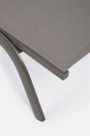 Lettino Prendisole da Giardino 61x192x96 cm con Ruote in Alluminio Tortora