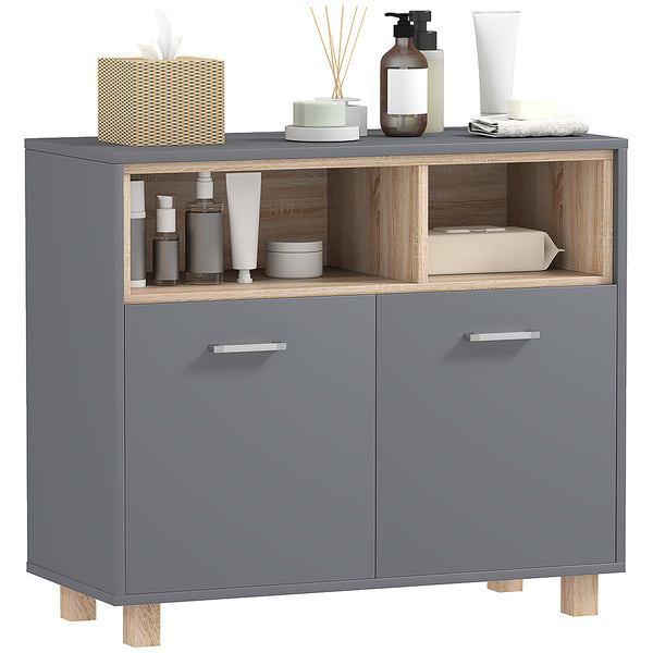Mobile Bagno con Armadietto e Vani Aperti 80x35x70 cm Grigio sconto