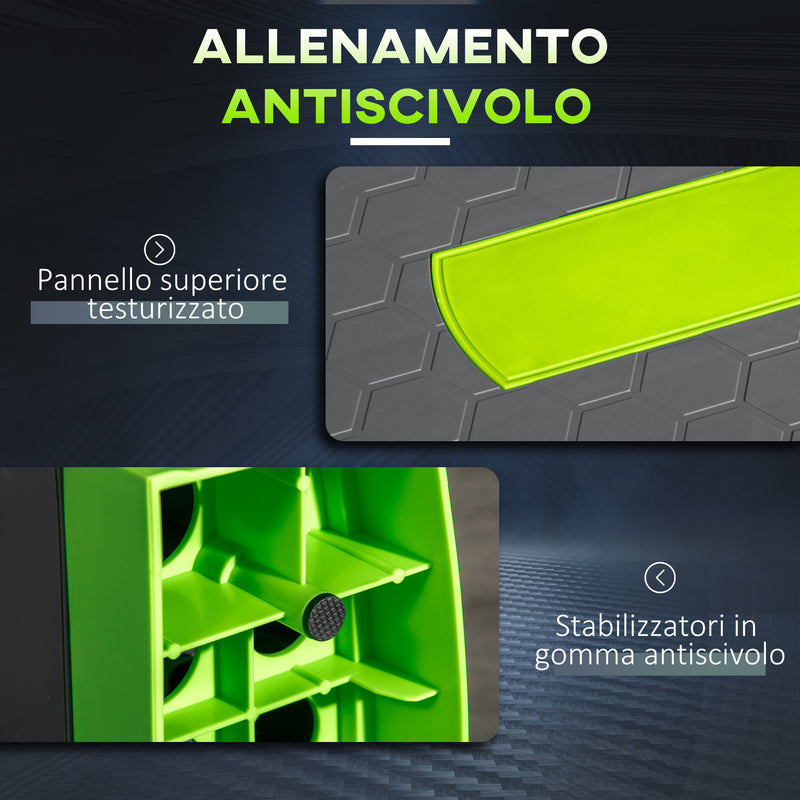 Step Fitness per Aerobica 78x28xh10-15-20 cm Altezza Regolabile in Plastica Verde e Grigio 
