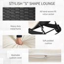 Lettino Prendisole da Giardino con Schienale Regolabile e Cuscino 207x70x70 cm in Rattan PE Nero