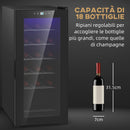 Cantinetta Frigorifero 18 Bottiglie di Vino Display e Luce LED e Controllo Temperatura   