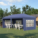 Gazebo da Giardino  Regolabile in Altezza con Pareti Removibili 6x3m in Acciaio e Poliestere Blu