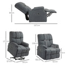 Poltrona Alzapersona con Telecomando e Poggiapiedi 84x96x100 cm Grigio Scuro  