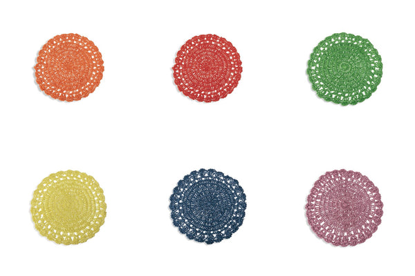 acquista Set mit 6 runden Tischsets Villa d'Este Home Tivoli gehäkelt