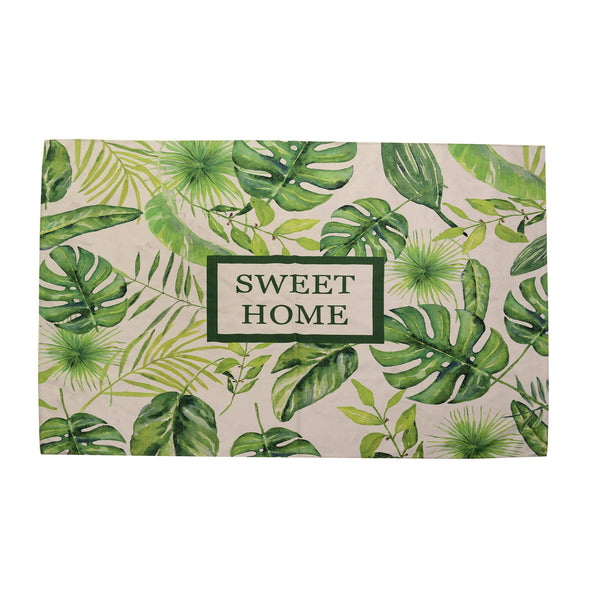 sconto Rechteckiger Teppich aus Stoff mit grünen Blättern 180x140 cm