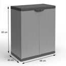 Armadio da Esterno 68x40x85 cm 2 Ante 2 Ripiani in Resina Grigio    