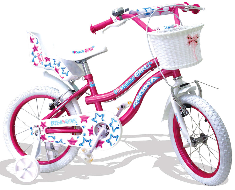 Bicicletta per Bambina 16" 2 Freni Kidfun Regina Fashion Girl Fucsia