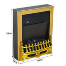 Camino Elettrico da Incasso o Terra 48x19x59 cm 2000W Oro 