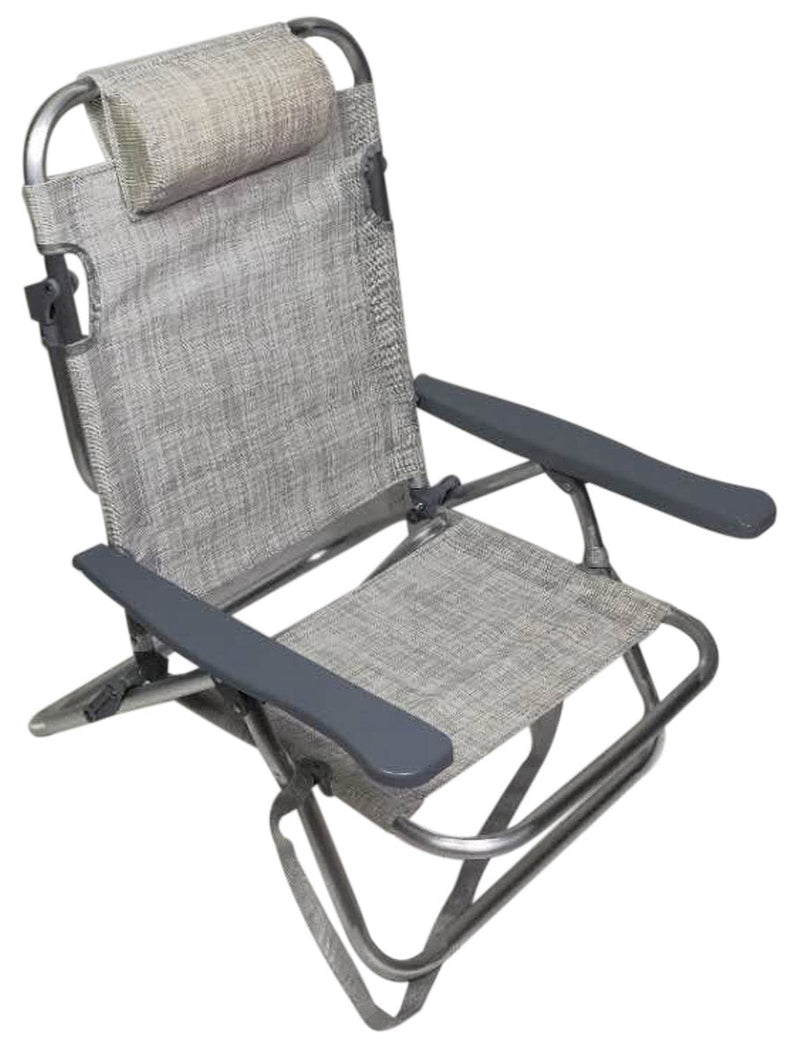 Spiaggina da Giardino 62x63x78 cm in Alluminio Grigio Melange