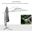 Ombrellone da Giardino Decentrato Ø267x265 cm in Acciaio e Poliestere Grigio