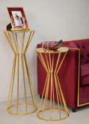 Cornice Glam 24x1,5x29 cm in Ferro MDF e Vetro Bordeaux e Oro