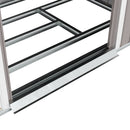 Casetta Box da Giardino 213x130x172 cm con Tetto Inclinato 2 Ingressi e Prese d'Aria in Acciaio Zincato Grigio  