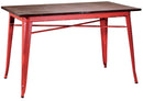 Tavolo Rettangolare in Metallo Top Legno Bristol Rosso