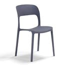 Set 4 Sedie Impilabili 85x45x56 cm in Polipropilene e Fibra di Vetro Kate Grigio Asfalto