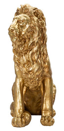 Statua Leone 67x80x36,5 cm in Poliresina Oro