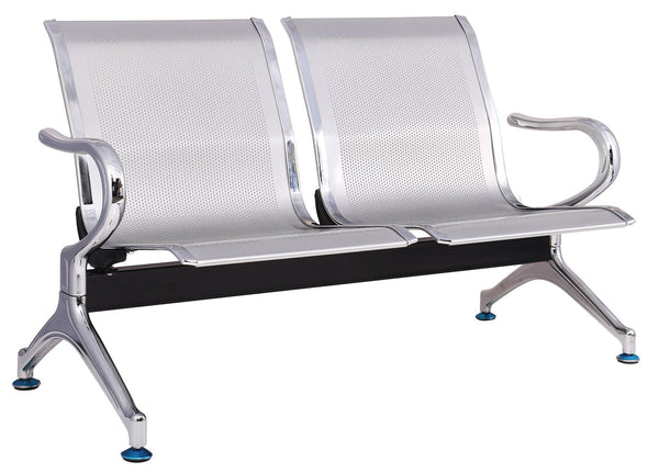 Panca per Sala Attesa 2 Posti in Acciaio da Ufficio Tosini Grigia
