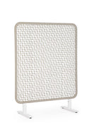 Paravento da Esterno 120x50x150h cm in Alluminio e PP Babilo Bianco e Grigio 