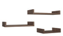 Set 3 Mensole da Parete 60-50-40x23,7x8 cm in Fibra di Legno Calamita Maxi  Noce