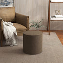 Pouf Poggiapiedi 41x41 cm Rivestimento Rimovibile Tessuto Effetto Lino Marrone 