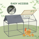 Gabbia per Conigli da Esterno 198x100x120 cm in Acciaio e Tessuto Oxford Verde e Argento