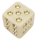 Decorazione Dado Quarzy 12x12x12 cm in Resina Bianco e Oro      