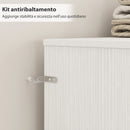 Testiera Letto Matrimoniale Autoportante 160x20,2x108,2 cm con 4 Scomparti Aperti in MDF e Truciolato Bianco      