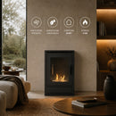 Camino a Bioetanolo da Terra Asia 50x30x80 cm Potenza 3 kW Struttura in Acciaio Nero