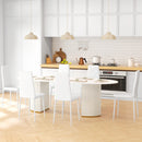 Set 6 Sedie da Pranzo Moderne Schienale Alto Cuciture a Diamante 41x50x97 cm Bianco  