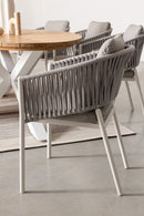 Set 4 Sedie 57x60x80h cm con Braccioli e Cuscini Florencia Bianco