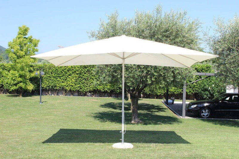 Ombrellone da Giardino 3x3 m Palo Ø25 mm Mercurio in Acciaio Tortora Telo Beige