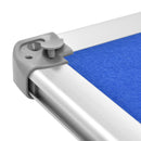 Lavagna con Fondo in Sughero e Panno Blu 200x100 cm in Alluminio Silver