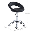 Sgabello Estetista Girevole da Salone Altezza Regolabile in Similpelle Nero 50x54x66-78 cm 