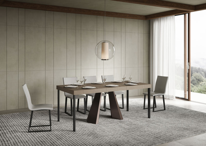 Consolle Allungabile 90-300x40x77 cm Diamante Premium Tortora Telaio Orso 