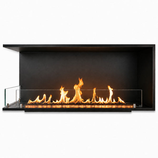 Camino a Bioetanolo da Incasso ad Angolo 120x30x50 cm Urano Lato Sinistro Struttura in Acciaio Nero acquista
