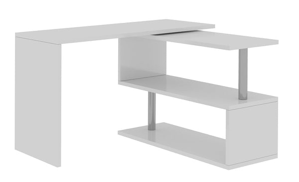 acquista Scrivania con Gamba ad S Girevole 120/65x50x75 cm Volta Bianco Lucido