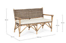 Divano 2 Posti 122,5x70x80h cm con Cuscini Tarifa