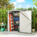 Casetta da Giardino Porta Attrezzi 100x104x160 cm con Porta in Acciaio Galvanizzato Grigio Chiaro      