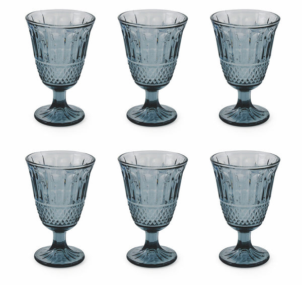 Set 6 Glaskelche Ø8,5x13,8 cm Villa d'Este Home Tivoli Elegance Fumè sconto