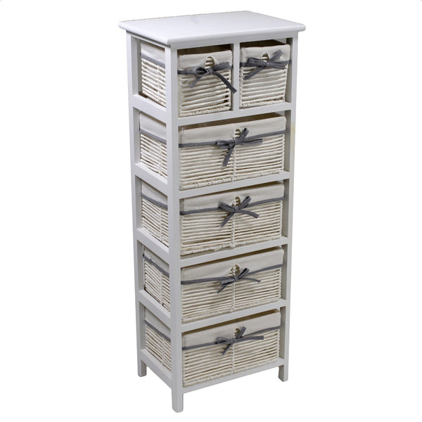 prezzo Holzkommode 6 Schubladen 38x28H100cm Adami Hilary White