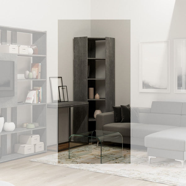 prezzo Libreria Angolare Moderna 5 Ripiani 60,3x60,3x205 cm in nobilitato Cemento