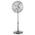 Ventilatore a Piantana 4 Pale Ø 40 cm 50W in Acciaio Laminato e Alluminio Argento