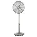 Ventilatore a Piantana 4 Pale Ø 40 cm 50W in Acciaio Laminato e Alluminio Argento      