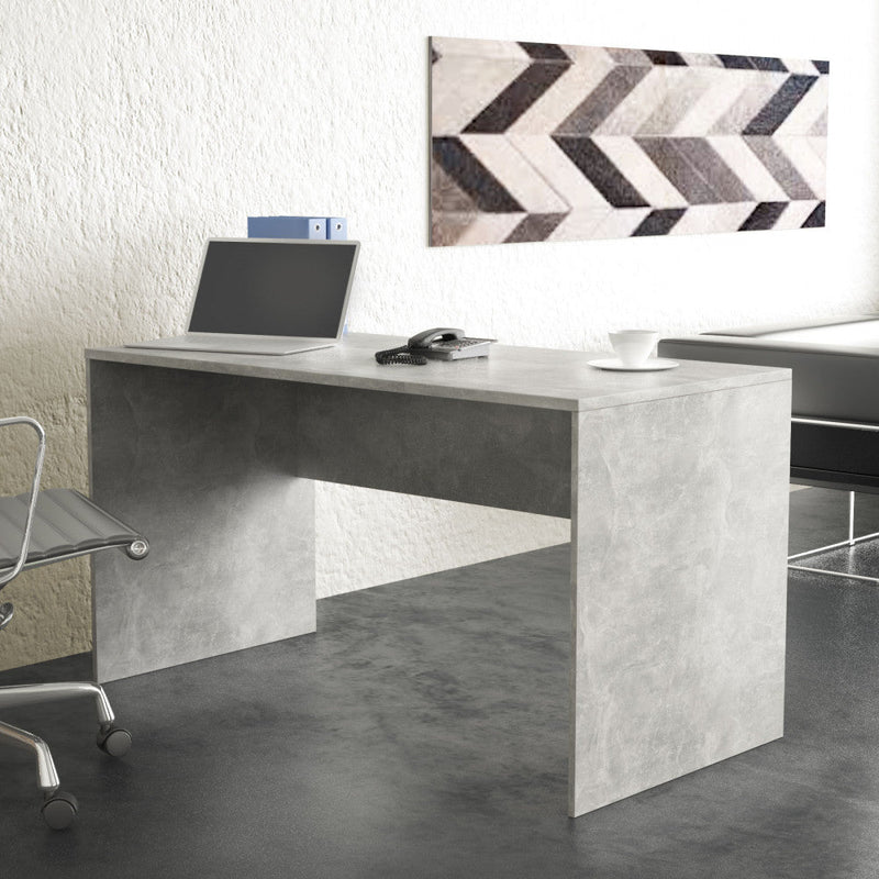 Scrivania Josie 138,5x68x75 h cm in Truciolare bilaminato Grigio Effetto Cemento
