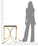 Tavolinetto Infinity 57x46x68 cm in Ferro e Specchio e MDF Oro e Nero