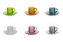 Set 6 Tazzine Caffè in Vetro Colorato con Piattino 90 ml Villa d'Este Home Tivoli Diamond