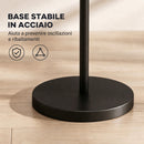 Lampada da Terra 40 W 34x34x164 cm con 3 Lampadine LED E27 Dimmerabili 3 Temperature di Colore e Telecomando in Acciaio e Cristallo Nero      