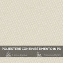 Telo Copertura per Gazebo Pergola 297x297 cm con 16 Fori di Drenaggio in Poliestere Beige   