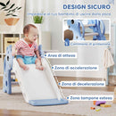 Scivolo per Bambini 1-3 Anni 106x51,5x52 cm con Scaletta Canestro da Basket e Pallone Design Giraffa in PP e PE Blu      