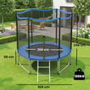 Trampolino Ø305x248 cm con Rete di Protezione e Scaletta per Esterni in Acciaio e PP Blu      